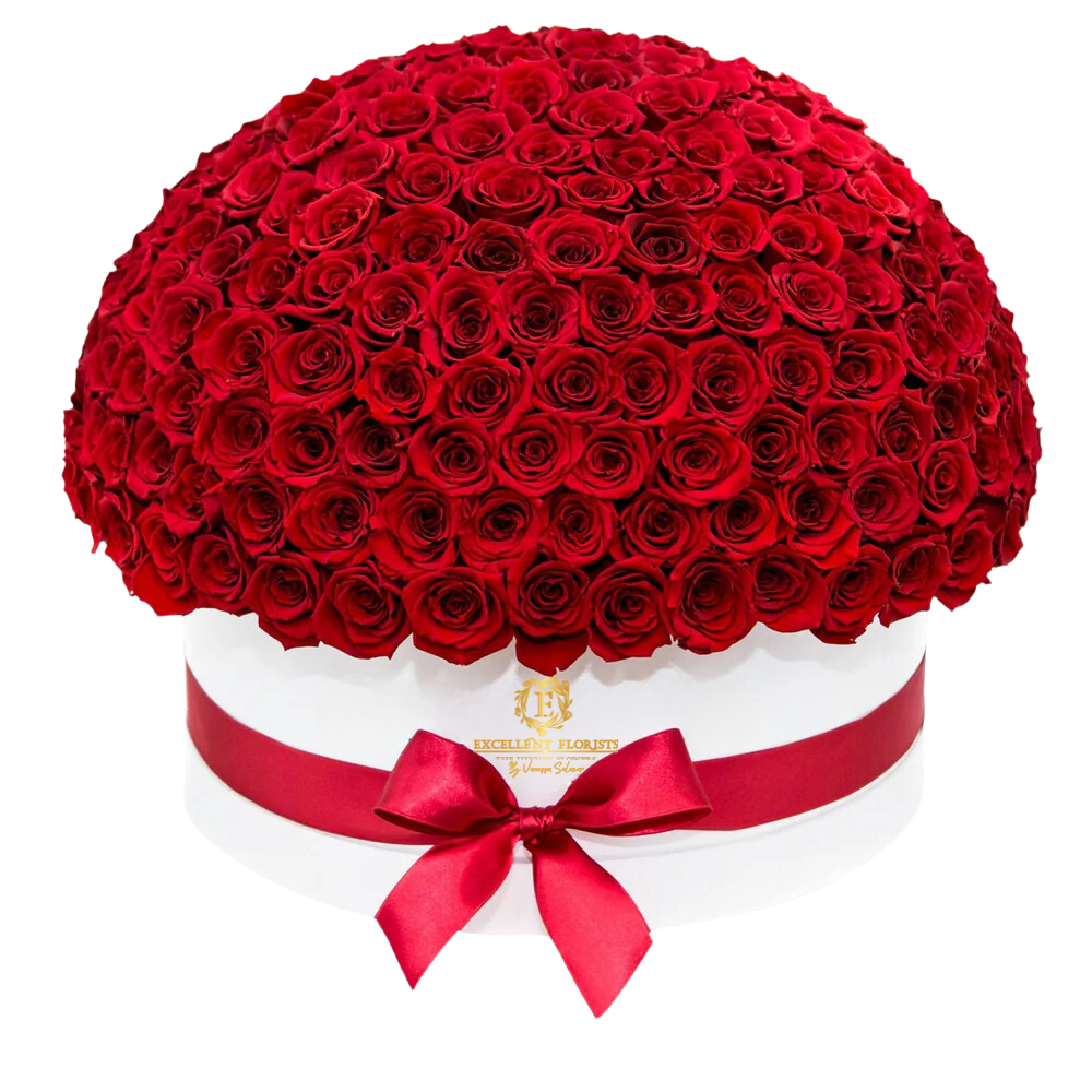Box of Preserved Red Roses (300 Roses) - Exclusive Arrangement by Excellent Florists
