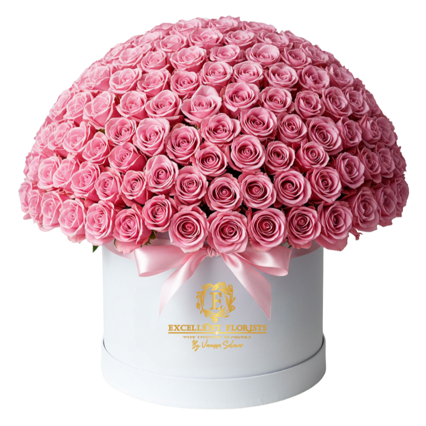 Caja Imperial de 200 Rosas Preservadas Rosada