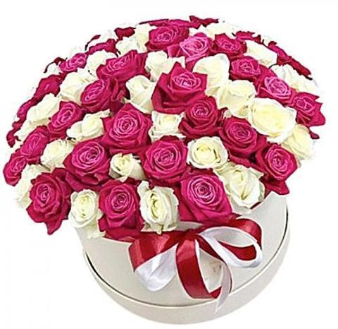 Pink & White Roses - Excellent Florists