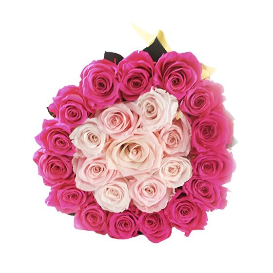Large Round Pink Preserved Roses - Excellent Florists