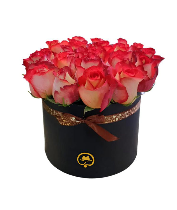 Two Dozen Roses in a Round Box - Iguazu