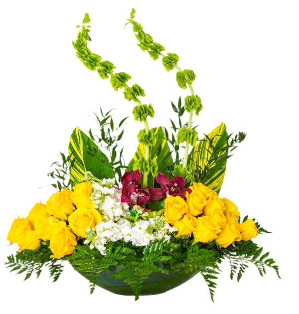 Orchids & Yellow Roses - Excellent Florists