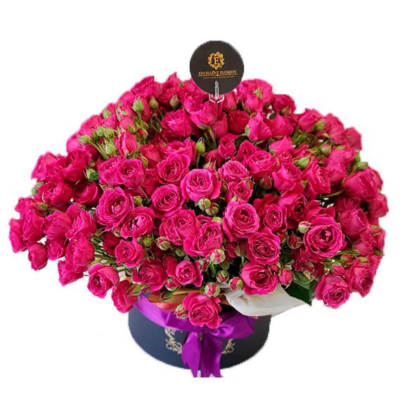 Fifty roses in a luxury box