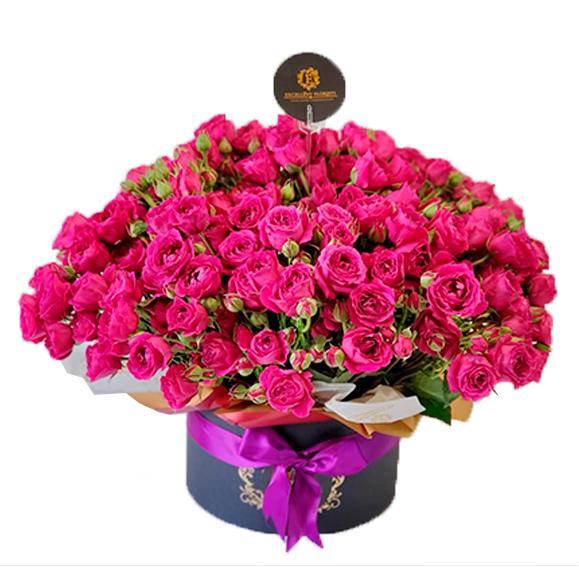 Fifty roses in a luxury box