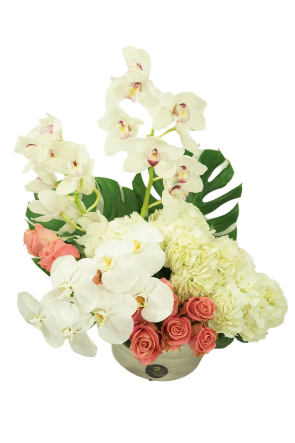 Orchids & White Hydrangeas - Excellent Florists