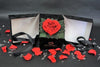 Open my heart | Black box | Red Heart-Shaped Preserved Rose - Excellent Florists 