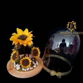 Crystal Dome with a Beautiful Sunflower Garden