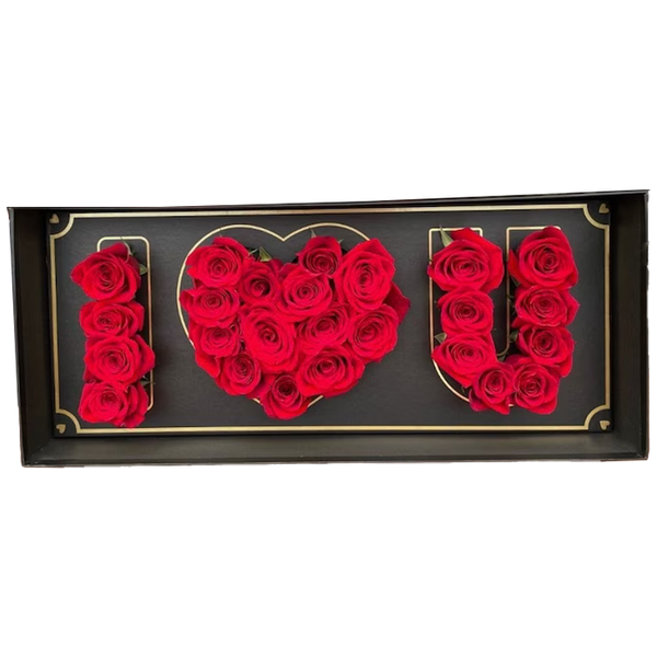 I Love You box Preserved Roses