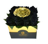 Medium Square Black and a Big Golden Roses