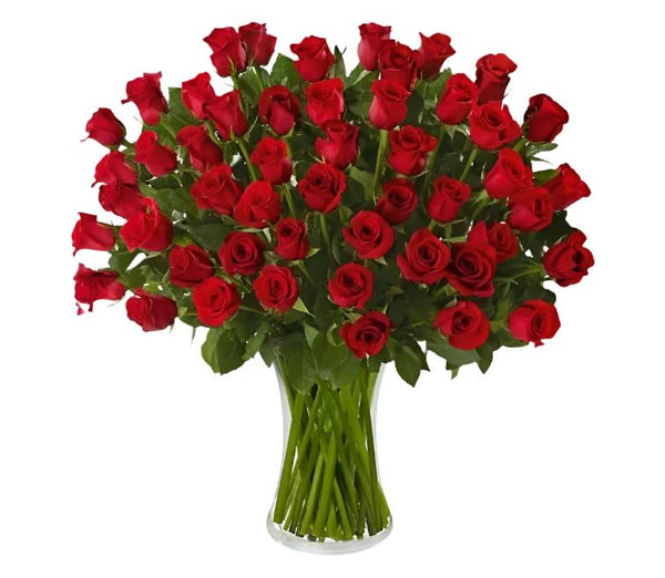 Fifty Roses in a Vase