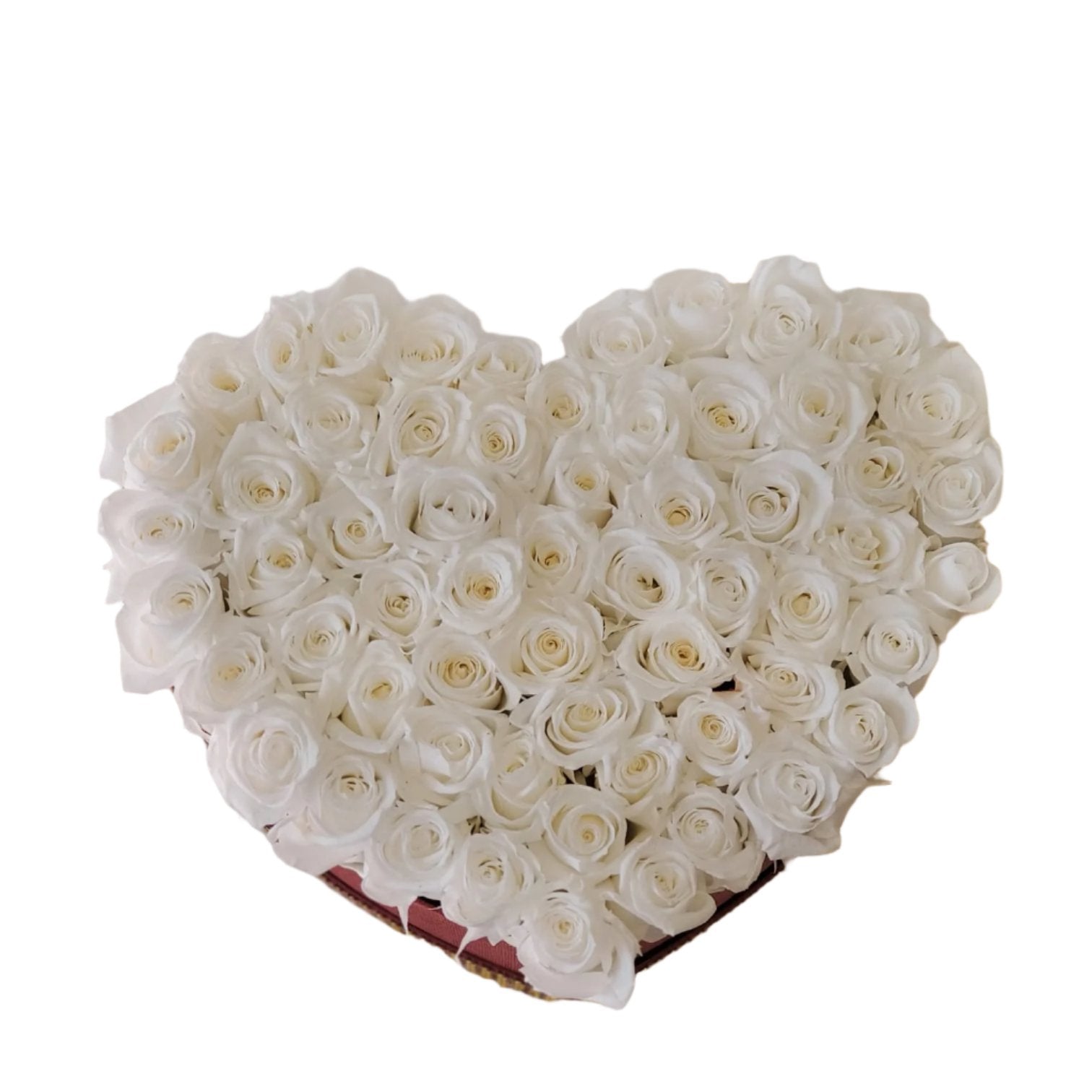 Heart White Preserved Mini Rose Box promotion
