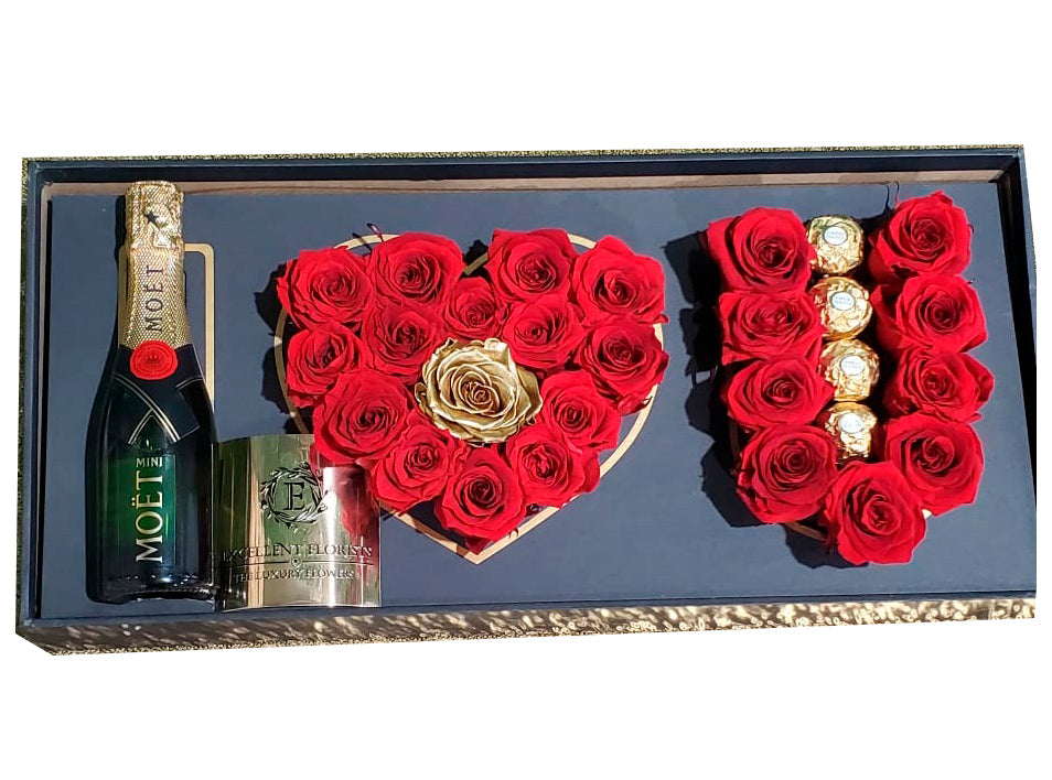 I Love You Fresh Roses in a fancy luxury box