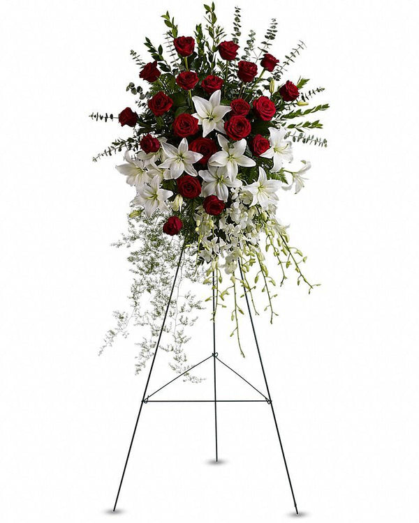 Lily and Rose Tribute Spray - Excellent Florists