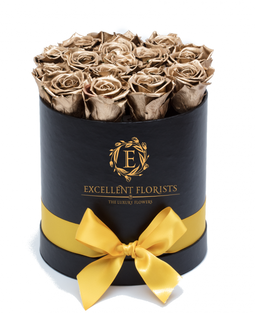 Gold Preserved Roses - Excellent Florists