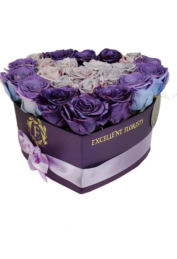 Heart Box Lavender Bicolor