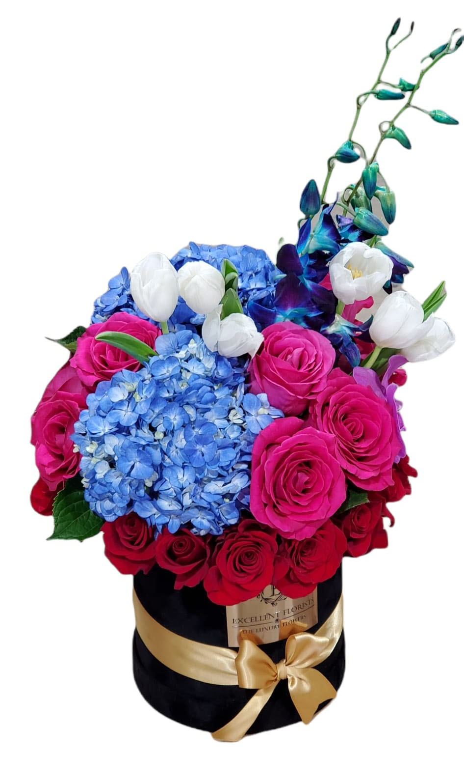 Luxury Box Tulips Roses and Orchids