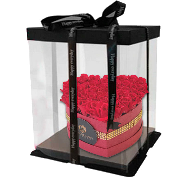 Heart Red Preserved Mini Rose Box promotion