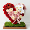 Heart-Shaped Floral Arrangement with Red Roses