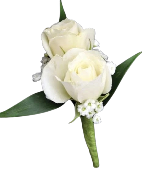 White roses Boutonniere