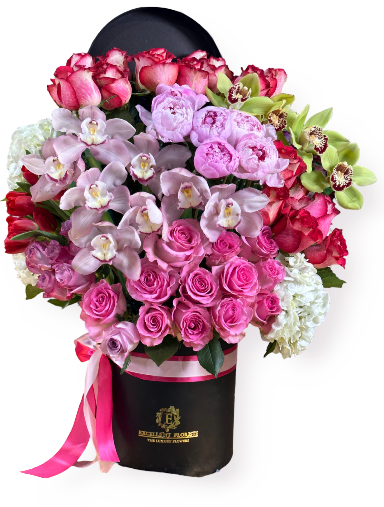 Pink Peony & Cymbidium Floral Box