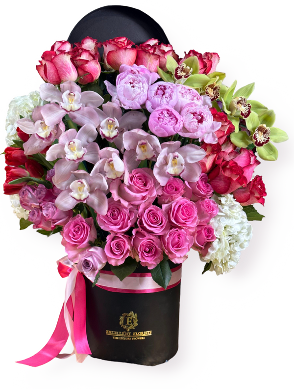 Pink Peony & Cymbidium Floral Box
