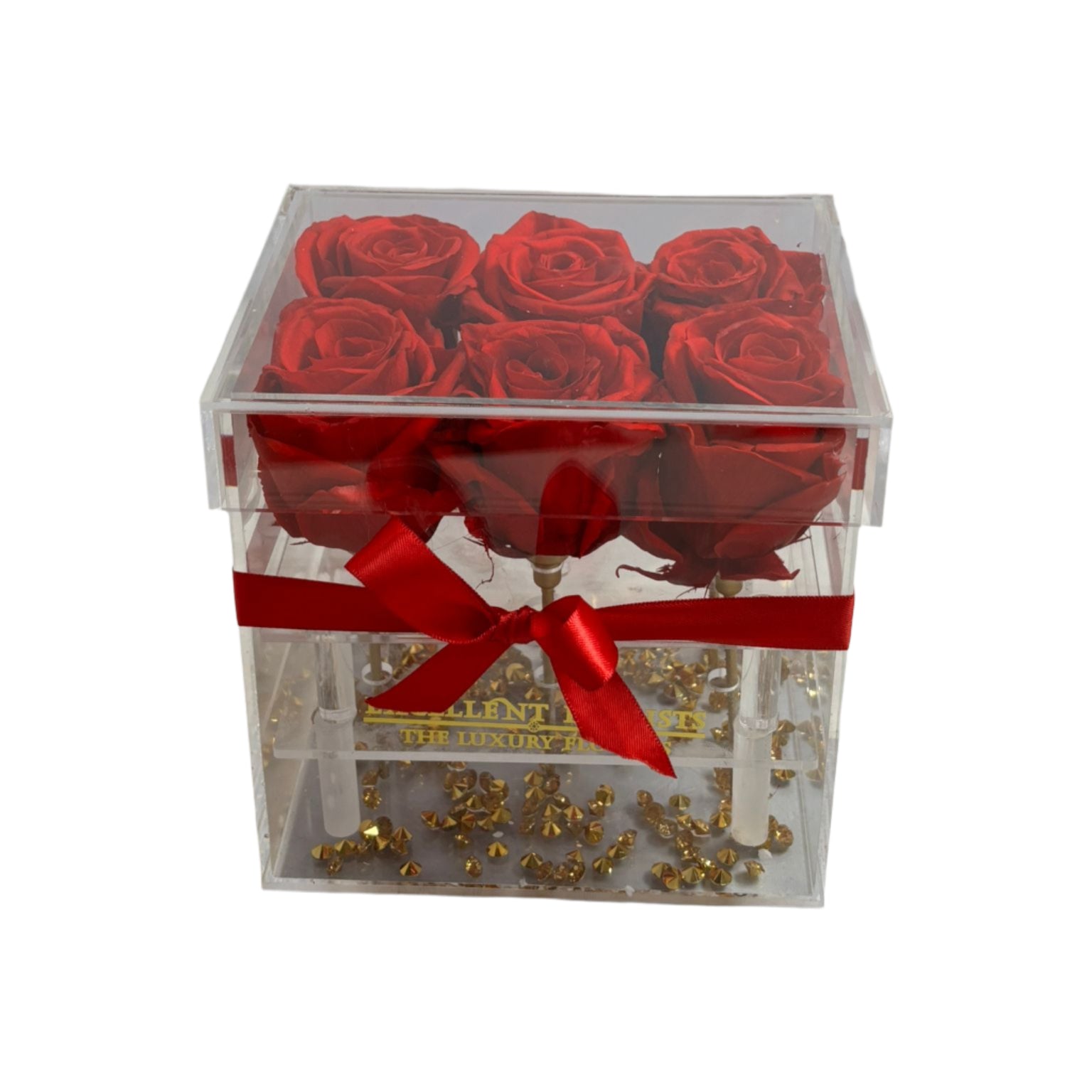 Acrylic Box with Preserved Roses – Timeless Elegance