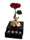 Enchanted Rose in Glass Dome with Chocolate Drawer – Special Edition