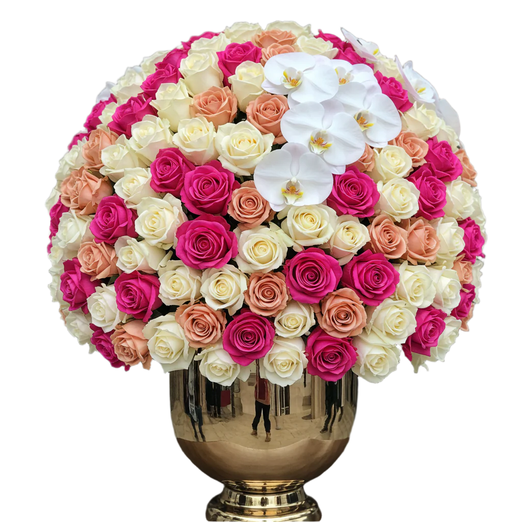 Ethereal Bloom – Luxurious Rose & Orchid Arrangement