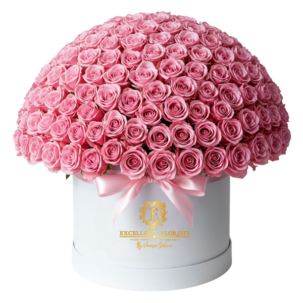 Caja Imperial de 200 Rosas Preservadas Rosada