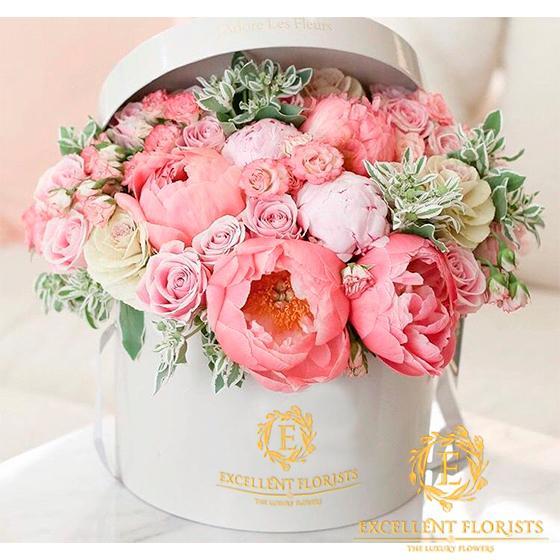 Coral Peonies & Pink Preserved Flowers Excellent Florists miami