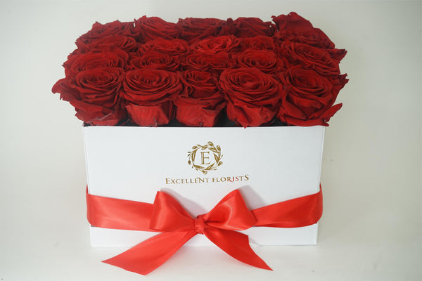 Medium Square Red Preserved Roses - Excellent Florists 