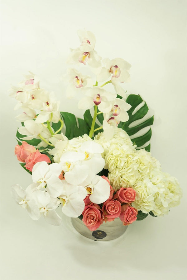 Orchids & White Hydrangeas - Excellent Florists 