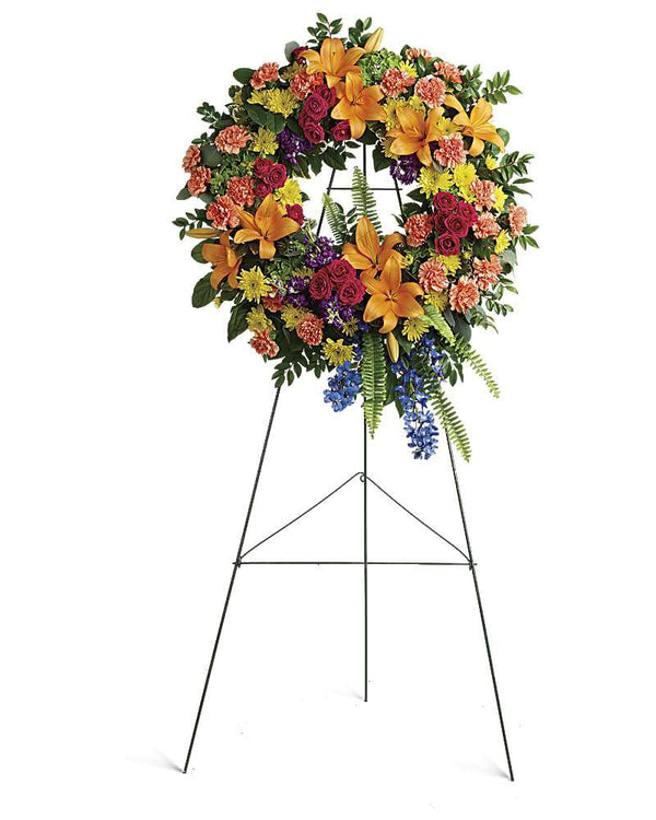 Colorful Serenity Wreath - Excellent Florists 