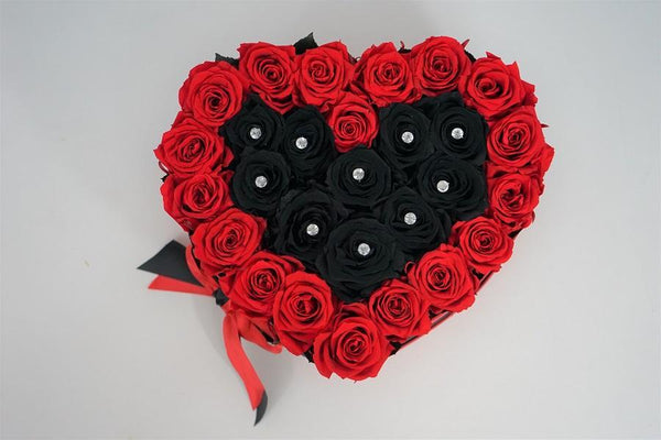 Heart Box Red & Black - Excellent Florists 