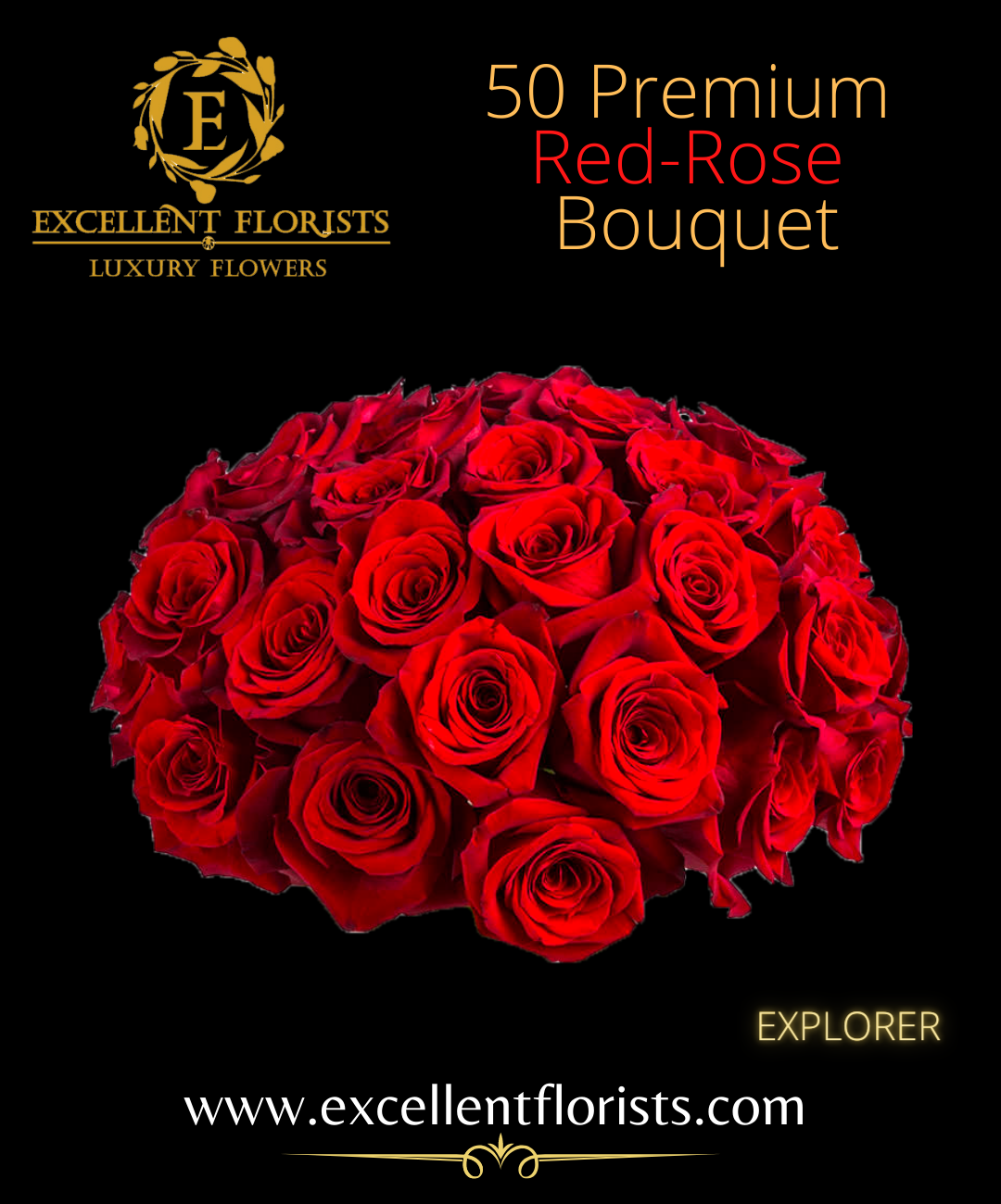 Bouquet 50 stems Explorer roses