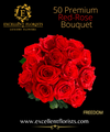 Bouquet 50 stems Freedom roses