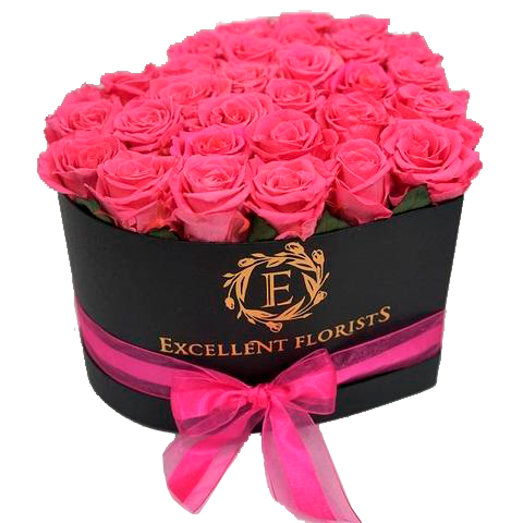 Heart Box Hot Pink - Excellent Florists