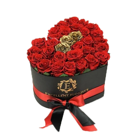 Heart Box Rose 1 - Excellent Florists