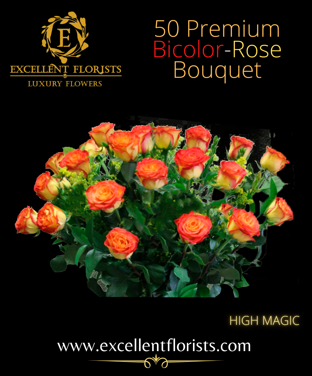 Bouquet 50 stems High Magic Roses