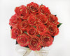 Christmas 16 Glaced Red Preserved Roses in a Round box