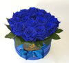 Royal Blue Roses Large round box