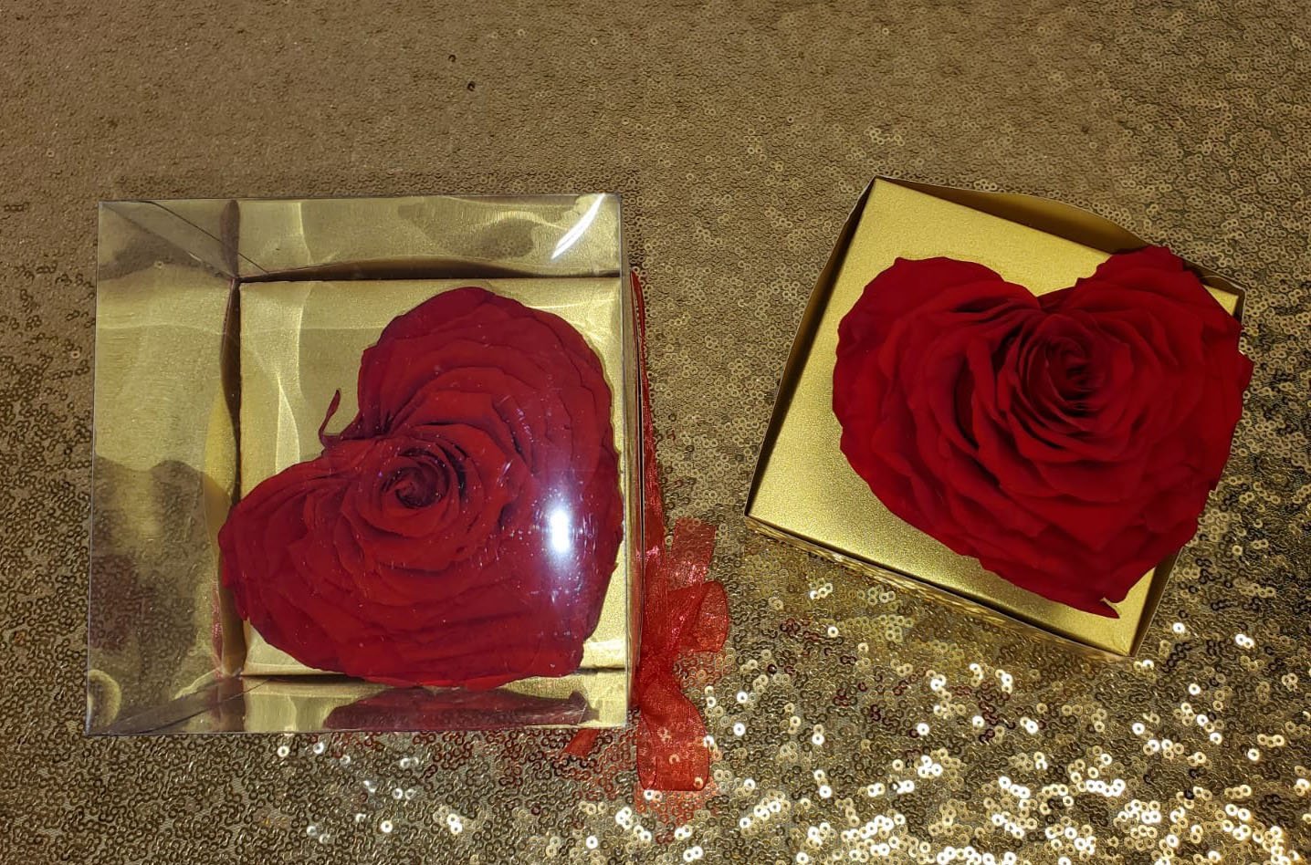 Red Heart in a Box  Preserved Rose