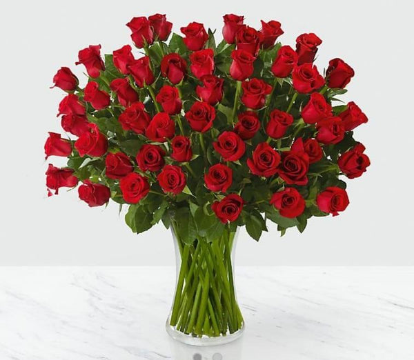 Fifty Roses in a Vase