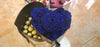 Heart Preserved Blue Roses with chocolates in a Two Levels Box