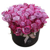 Two Dozen Roses in a Round Box - Lavender