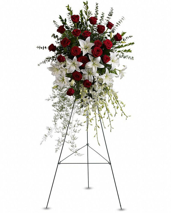 Lily and Rose Tribute Spray - Excellent Florists 