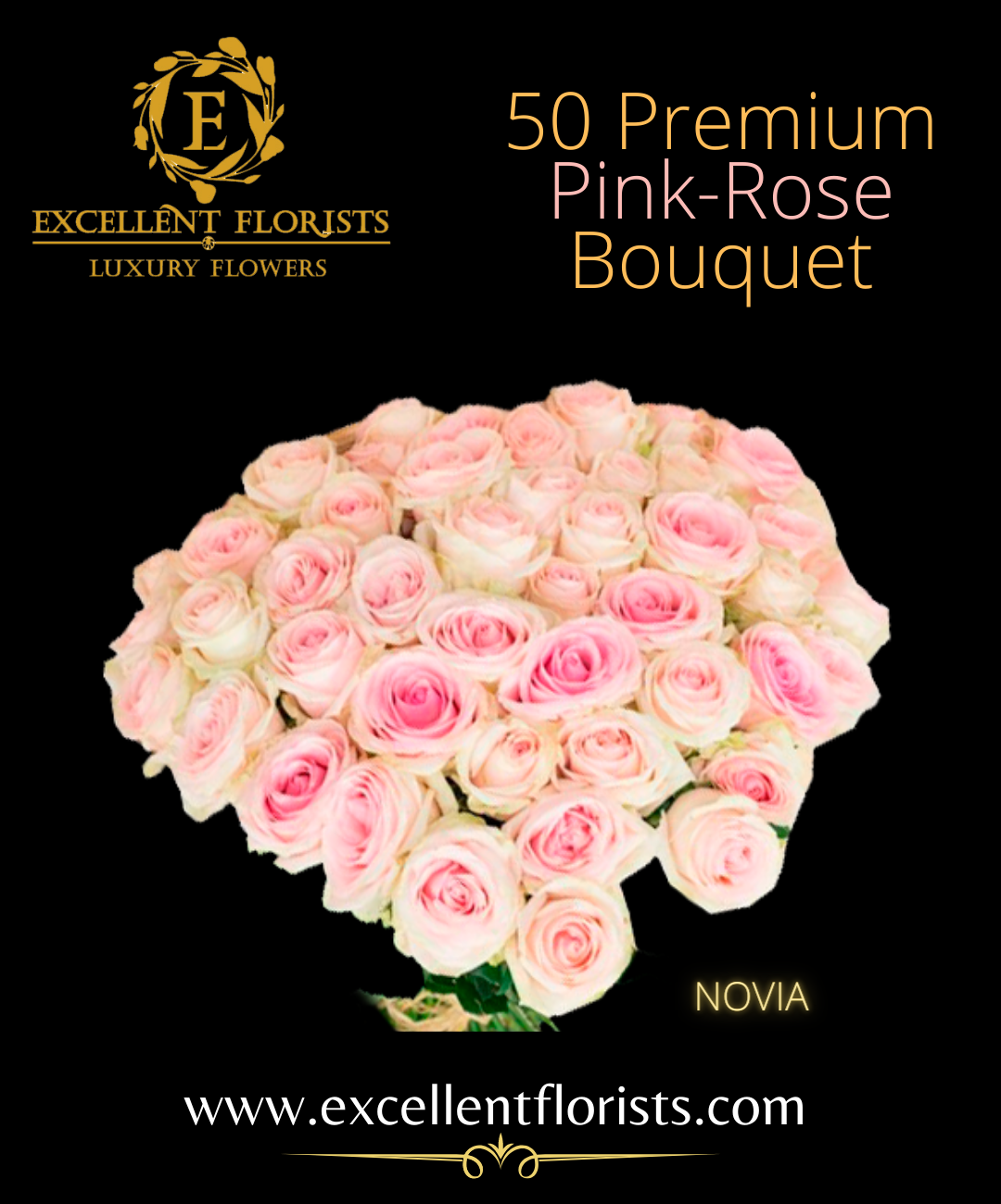 Bouquet 50 stems Novia roses