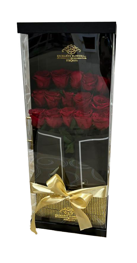 Preserved Roses In Customizable Acrylic Box