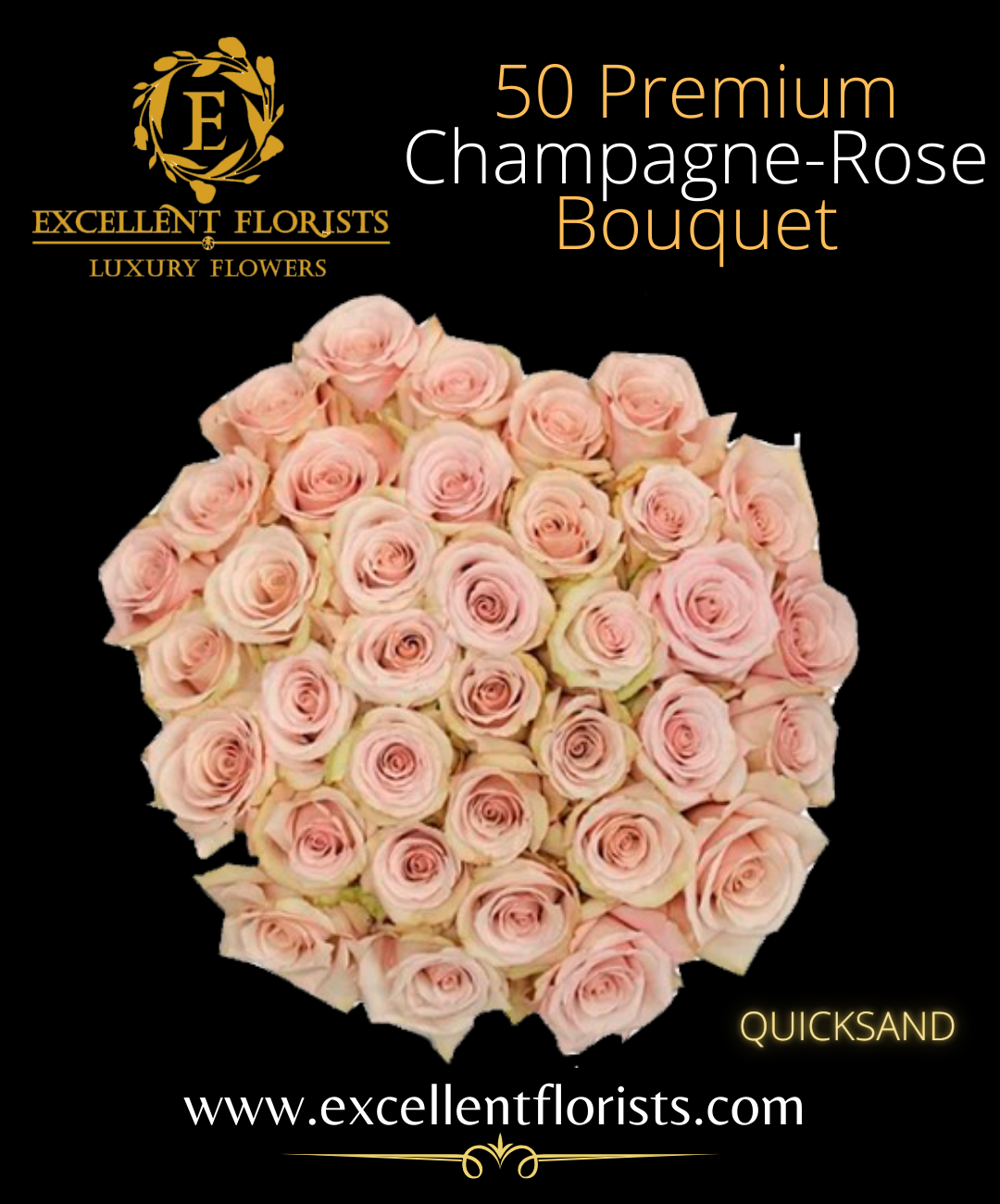 Bouquet 50 stems Quicksand roses