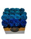Blue Light Square Preserved Roses